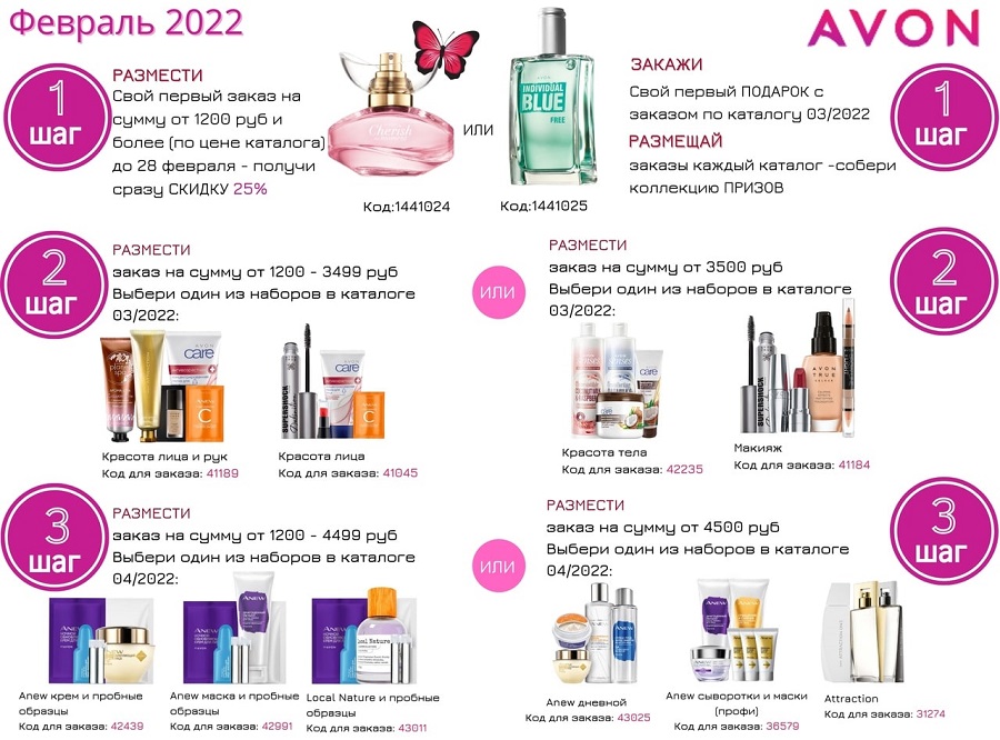 Программа для новых представителей  Avon "Легкий старт " февраль 2022